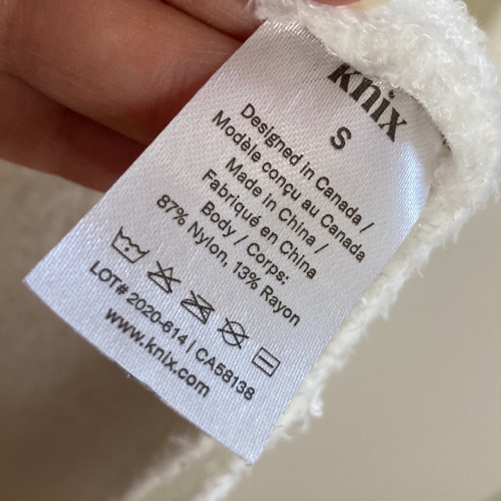 Knix Cozzzy Cardigan Womens Small White Microfibre Open Front Lounge Sweater - Picture 8 of 9